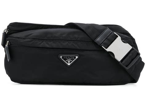 prada leather waist bag|Prada nylon fanny bag.